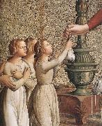 ANTONIAZZO ROMANO Annunciation (detail)  hgh oil painting on canvas